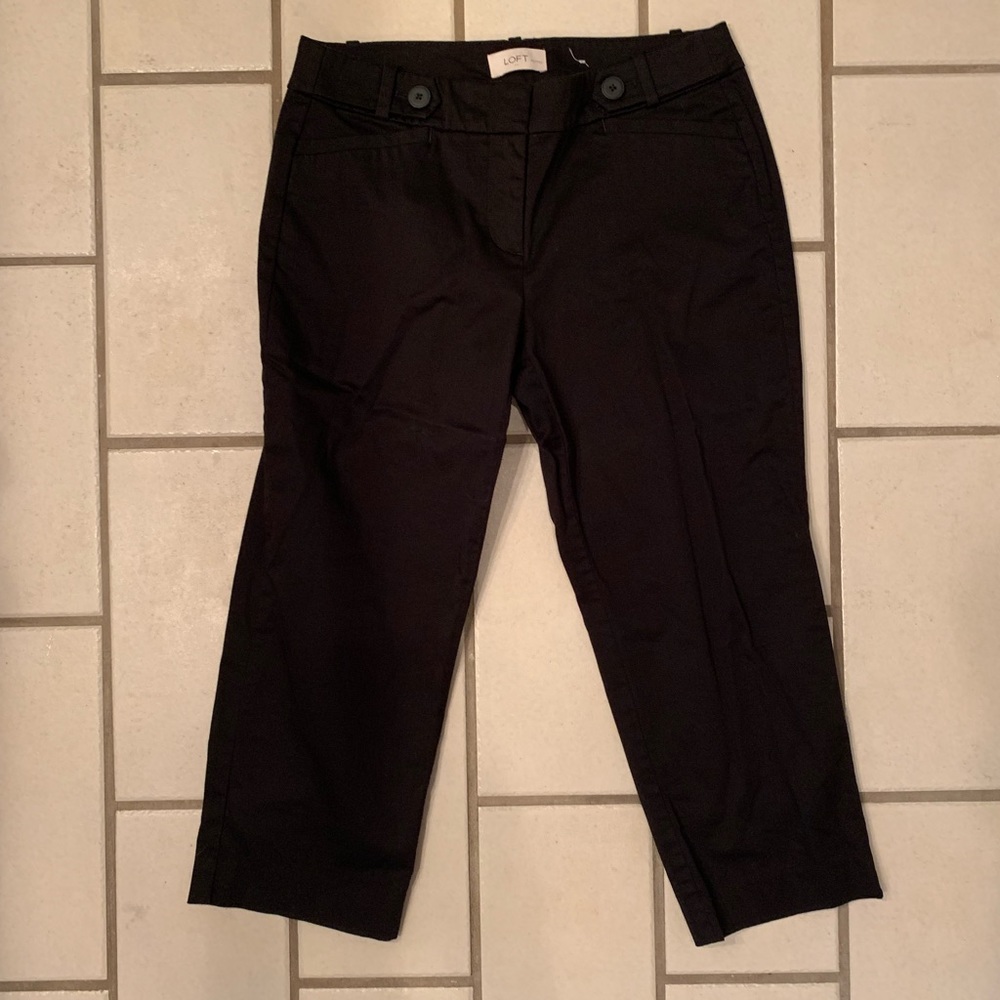 LOFT Black Cropped Slacks